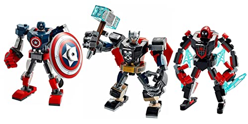 385 pcs Super-Hero Marvel Marvel Avengers Classic Thor, Captain America Spider-Man 3D Puzzle DIY Building Block Toys Include Instruction Manual for Kids as Birthday Party Gifts ï¼ˆLSTZ001ï¼‰