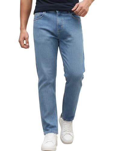 Image of Urbano Fashion Men's Straight Fit Washed Denim Jeans Stretchable