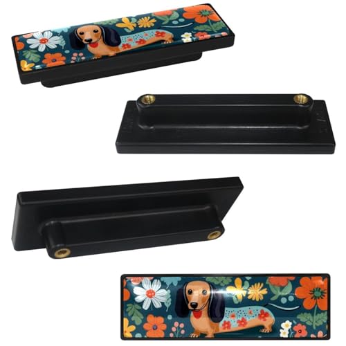 Boutons de placard de cuisine rectangulaires motif chien saucisse x4 - 3