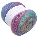 Lacegarn Seide Mohair mit Farbverlauf zum Stricken und Häkeln, Lace Verlaufsgarn Mohair Seide, 50g Knäuel, Lauflänge ca. 400m