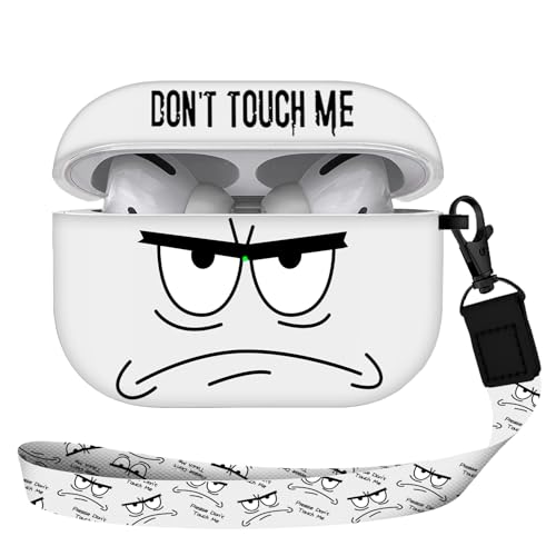 Image of Compatible with Airpods Pro 3 Case(2025),Don't Touch Me for Airpods Pro 3rd Generation Cases Cover with Lanyard Soft Silicone Cute Shockproof Cover for Women Men,Black