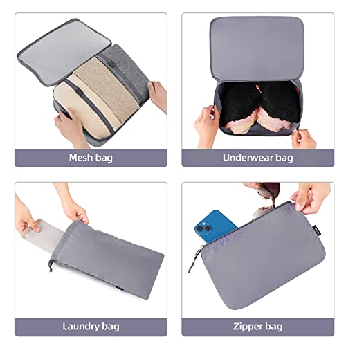 Image of BAGAIL 6 Set /8 Set /10 Set Packing Cubes Various Sizes Packing Organizer for Travel Accessories Luggage Carry On Suitcase