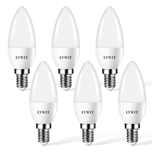 LVWIT Ampoule LED E14, Ampoule Bougie 4.5W équivalent à Incandescence de 40W, 6500K Lumière Blanc Froid 470LM, Non-Dimmable, Chandelier Ampoules LED, Lot de...