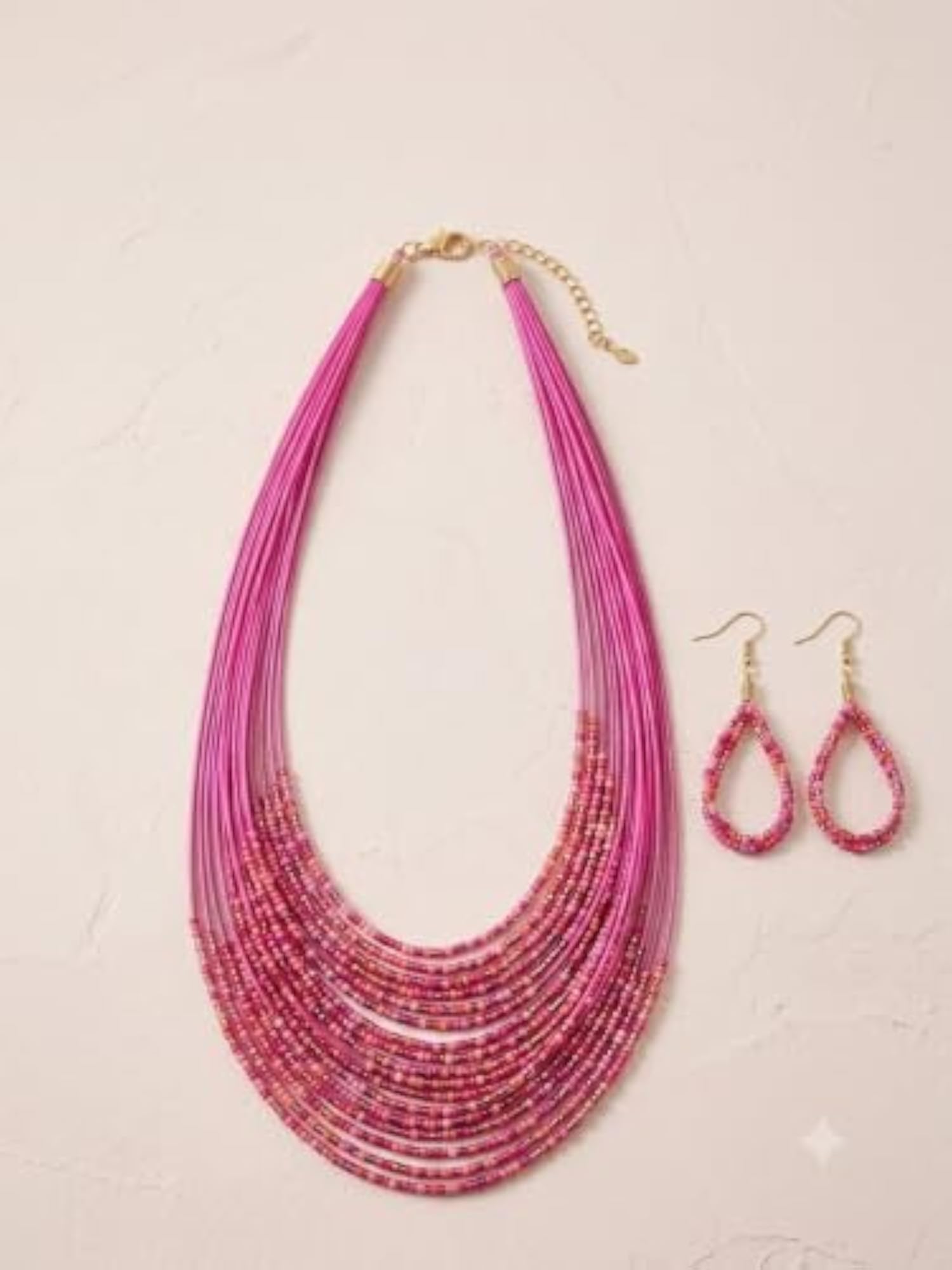 Layered Statement Necklace & Earring Set for Women