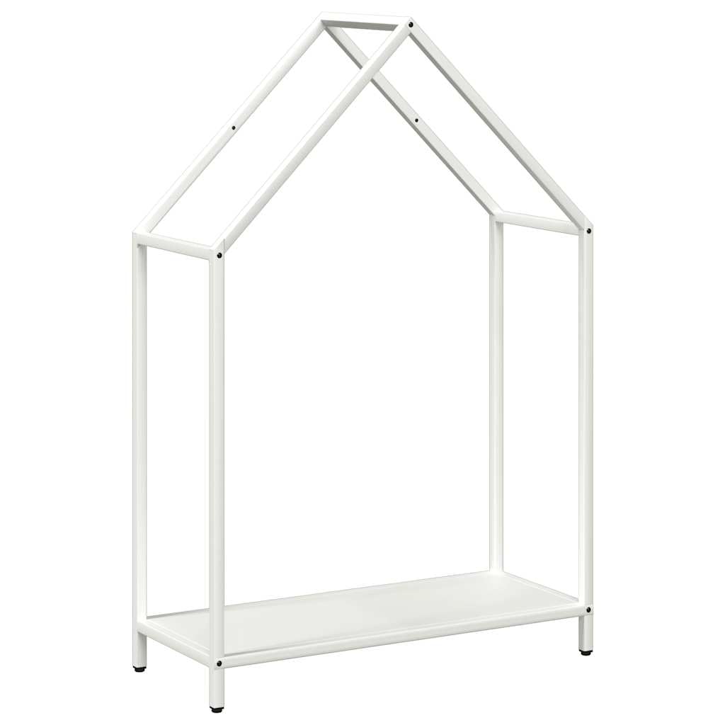 Estantería para leña blanca de acero laminado en frío, 60 x 25 x 90 cm, soporte para leña de chimenea con gran capacidad, para uso interior y exterior y orden en el salón, jardín o terraza