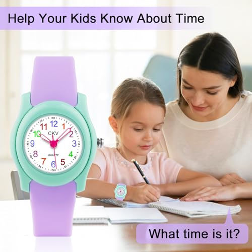 ckv kids watch for boys girls watches age 3-12 11834 dial-3 atm waterproof child wristwatch time teaching easy to read kids presents