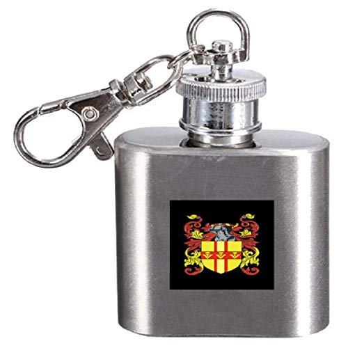 Flasque avec blason gravé Macintyre et son kerying en acier de haute qualité