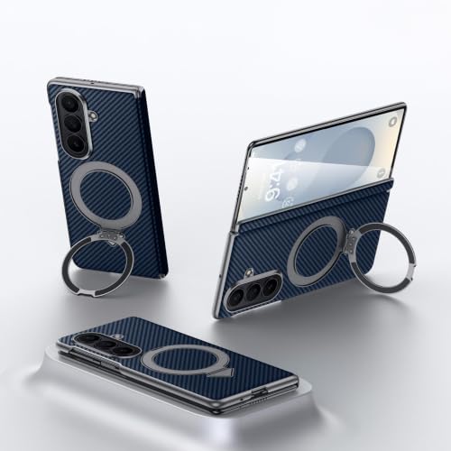 Coque Fold8 Ultra Wireless avec Support Rotatif Magnétique en Cuir Bleu
