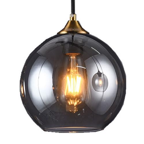 Lampe Suspendue en Verre CPYGMXI : Lustre de Plafond Style Industriel à Vis