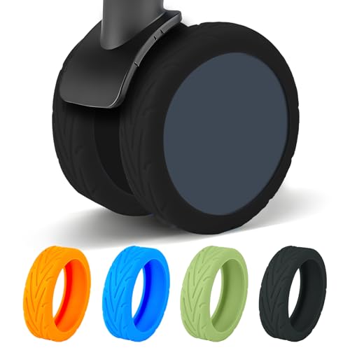 loooghom 16Pcs Luggage Wheel Covers Silicone Suitcase Cover for 2-2.4 Spinner Wheel Carry On Luggage Wheels Protector Upgrade Suitcase Wheels Protective Essential Travel Accessories (Black)