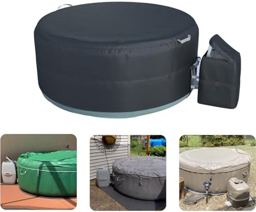 XCZ hot tub Cover, with Pump Cover. Suitable for a 77-inch Round hot tub, Insulated/dust-Proof/Water-Proof/Sun-Proof. Black