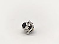Vista 5 de Elecbee M12 conector hembra 8 Pin Socket 4 agujero brida montaje soldadura taza para cable