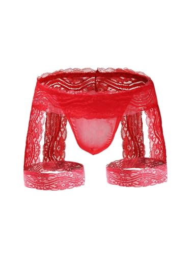 MIZSPISE Sexy Homme String (FR/ES, Alpha/Lettres, Taille Unique, Taille Normale, Taille Normale, Rouge)