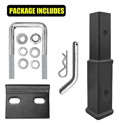 KAIRAY Trailer Hitch Extender, 2 Inch Receiver Tue Extension, 7 Inch Extension Length, with Anti Rattle Stabilizer & 5/8 Inch Hitch Pin and Clips, 3500 lbs GTW - Thumbnail 6