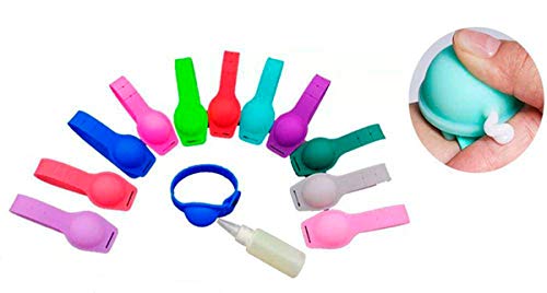 DISOK - Pulsera Autodispensador Gel de Manos + Botella Vacía. Pulseras infantiles antibacterias, ideales para regalar en cumpleaños y fiestas (20)