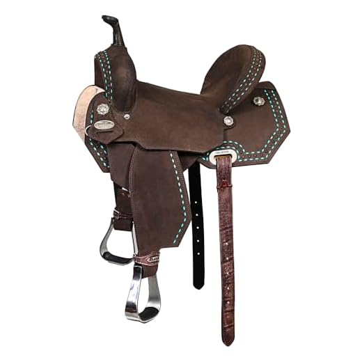 HILASON Flex Tree Western Horse Saddle in American Leather Barrel Trail | for Horses