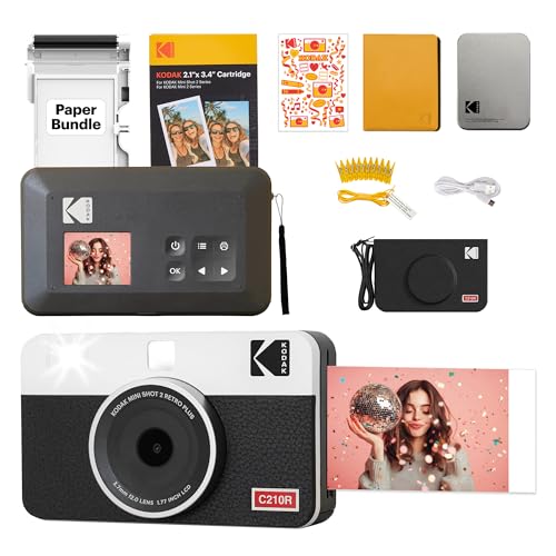KODAK Mini Shot 2 Retro Appareil Photo Instantané Numérique & Imprimante Photo 2-en-1 5,3 x 8,6 cm, 38 Feuilles, Caméra Portable avec Impression, Bluetooth...