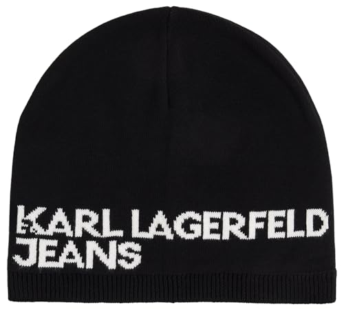 Bonnet Karl Lagerfeld Jeans pour femme en maille côtelée pour affronter le froid citadin