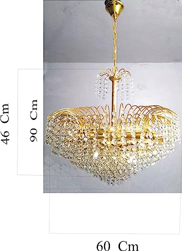 Image of LED Crystal Big Size Jhhomar Lamp Ceiling Light for Living Room /Hall /Bed Room Chandelier Ceiling Lamp (Gold, Clear