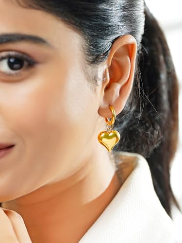 Image of 18K Gold Plated Statement Hoop Earrings for Women | Trendy Hoops Earrings | Waterproof and Anti Tarnish Jewellery | Rakhi Gift for Sister | Gifts for Women | 1 Year Warranty*