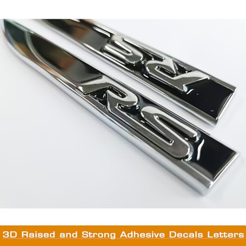 Image of 3D Raised RS Side Fender Emblem Metal Right & Left with Adhesive Backing Fits for Camaro Series Automotive Decoration(Black)