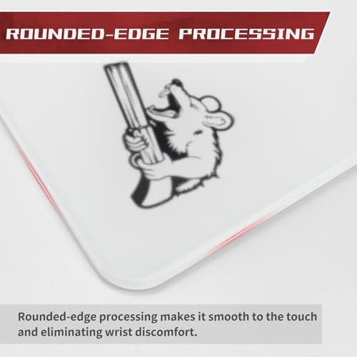 Image of Glass Gaming Mouse Pad, 320mm x 360mm, FPS Game, Special Tempered Glass, Durable, 3mm Thick, Accurately and Quickly Target Your Opponents (320mm x 360mm, White)