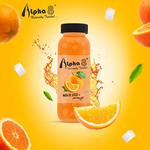 Image of ALPHA 8 FRUIT Juice with NATA De Coco Coconut Cubes Natural Energizer & Immunity Booster, Healthy Juice, High Fiber, Real Natural Taste (Mix Assorted flavours (Combo), Pack of 20)