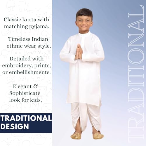 Image of BABA AND BABY Boy's Cotton Kurta Pyjama Set
