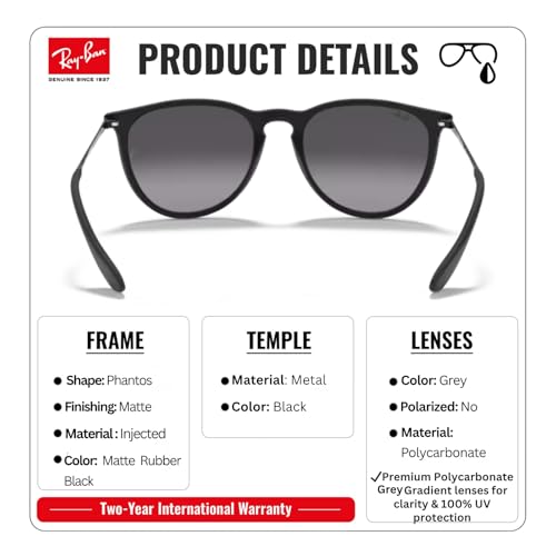 Image of Ray-Ban RB4171 ERIKA CLASSIC Phantos Shaped Sunglasses for Women with Official RAYBAN Eyewear Kit