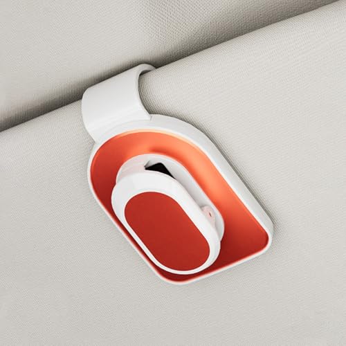 日産ノート オーラNOTE AURA に適用 車 サングラスホルダー 車 メガネホルダー で出し入れ簡単 安定して落下しない 押して開閉が便利 サンバイザー取り付け 車内収納 ドライバー必携 車載収納用品(赤白)