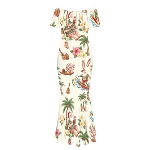 Image of Polynesian Dresses for Women Off Shoulder Maxi Dress Puletasi Samoan Dresses S-7XL
