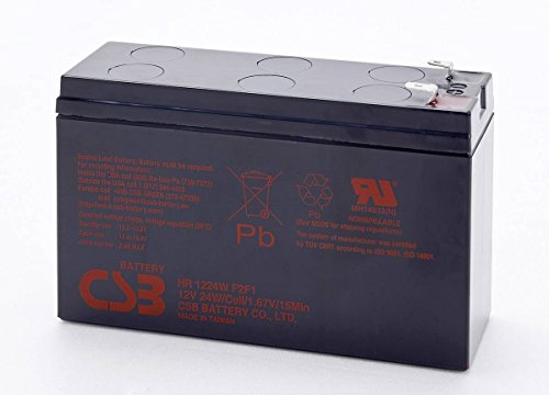 CSB Battery Batería de Plomo 12u00a0V 2u00a0Ah HR 1224u00a0W HR1224WF2u00a0F1u00a0Piombo-agm L x A x P 151u00a0x 98u00a0x 51u00a0mm Enchufe Plano 6,35