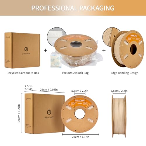 Image of ERYONE Matte PLA Filament for 3D Printer, Filament 1.75mm + /- 0.03mm, 1kg (2.2LBS) /Spool, Beige