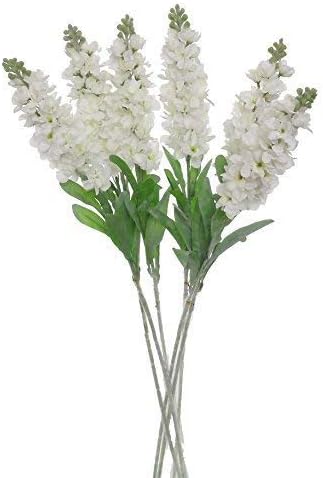 Lily Garden Set of 6 Stems 32" Artificial Antirrhinum Snapdragon Silk Flowers (White)