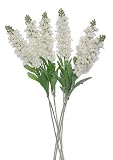 Lily Garden Set of 6 Stems 32" Artificial Antirrhinum Snapdragon Silk Flowers (White)