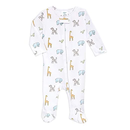 aden + anais comfort stickad sparkdräkt, babybody med långa ärmar för nyfödda och småbarn, bomullsrik baby onepiece för pojkar och flickor, 0–3 månader, jungle jammin'