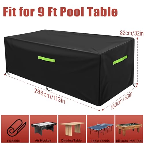 image for GEMITTO Pool Table Cover, Billiard Table Covers with Handles Buckles D