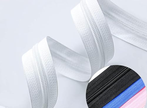 Image of Zipper Roll (Number : 5) 5 Meter with 10 Zip Puller - Two Way Open-Ended Nylon Zipper (Beige, 5 Meter)