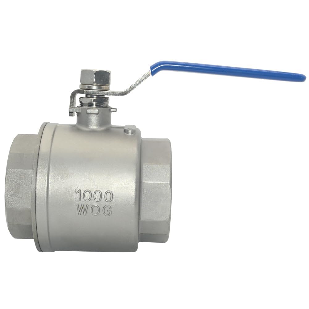 VARMHUS Válvula de bola NPT hembra de acero inoxidable 316 con mango de vinilo WOG1000 (3 pulgadas)