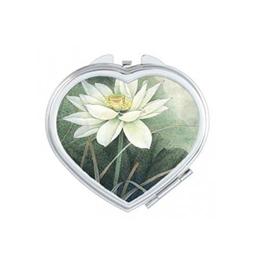 Miroir de poche cadeau mignon motif peinture lotus traditionnel asiatique