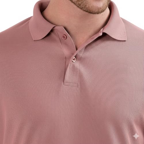 Image of Men's Full Sleeve Collared Soild Color Casual Regular Fit T-Shirt