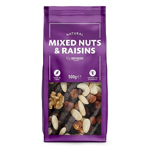 By Amazon - Mezcla natural de frutos secos y pasas, sin sal, vegano 500 g
