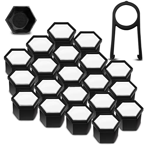 Biomar Labs Set of 20pcs Car Wheel Nut Caps Bolt Cover 19mm Universal with Removal Tool White Gloss LC 5 by Biomar Labs - Image 2