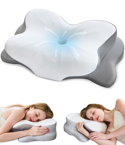 CosBed Cervical Neck Pillow, Ergonomic Memory Foam Pillow for Neck Pain Relief with Dual-Height...