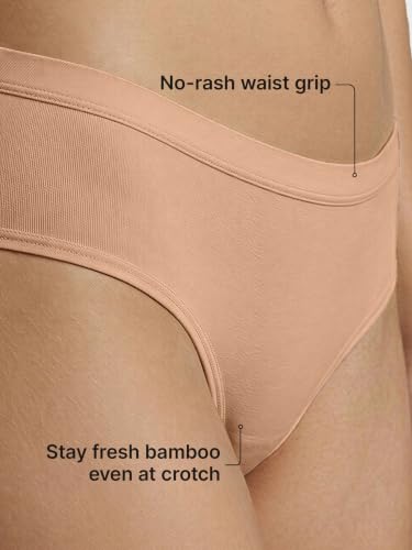 Image of Enamor Bamboo Cotton IP01, Mid Waist Women's Hipster Panty - 3X Softer, 4X More Absorbent, Antimicrobial, No-Pinch Waist, All-Day Comfort