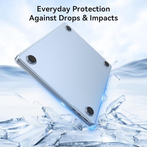 Image of EooCoo Case Compatible with MacBook Air 13 inch M5 2026-2022 M4 M3 M2 A3449 A3240 A3113 A2681, Matte Hard Shell Scratch Resistant Protective Cover for Mac Air 13.6 inch, Original Sky Blue