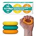 MoveRays Hand Grip Strengthener, Forearm, Fingers Exerciser - Silicone Rings for Muscle Training, Sports, Rock Climbing, Fitness - Teal Yellow Orange