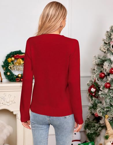 Image of Womens American Flag Sweater Crew Neck Casual Pullover Sweater