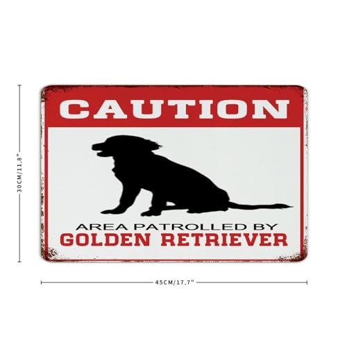 Panneau d'avertissement Golden Retriever en aluminium résistant - 2