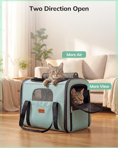 Morpilot Katzentransportbox für große Katzen und Welpen Katzenbox Hundetasche mit Sicherheit Reißverschlüsse Faltbare Schale, Transportbox Katze Hunde für Der Gang zum Tierarzt-5